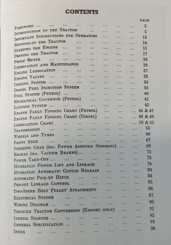 Fordson Power Major Tractor Operators Manual Owners Book Maintenance Adjustments - Image 2