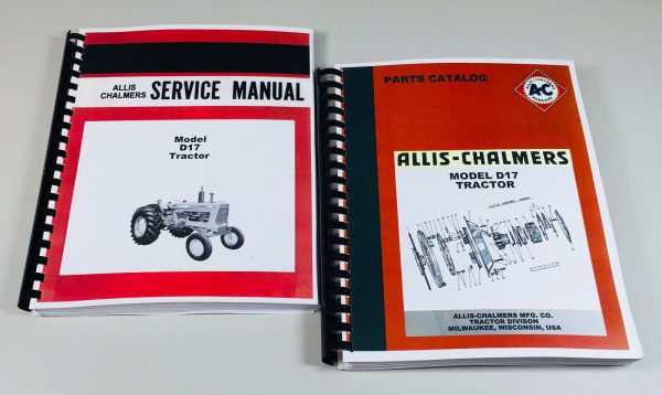 Set Allis Chalmers D-17 Series 1 2 3 Tractor Service Repair Manual Parts Catalog