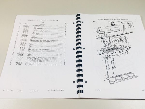 MASSEY FERGUSON MF 50 Industrial TRACTOR PARTS OPERATORS MANUAL CATALOG SET - Image 5