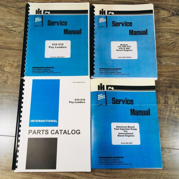 International 515 Pay Loader Service Parts Manual Set Repair Shop Book Catalog