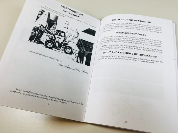 J I Case W14 Articulated Loader S/N 9119672 And After Operators Owners Manual - Image 3