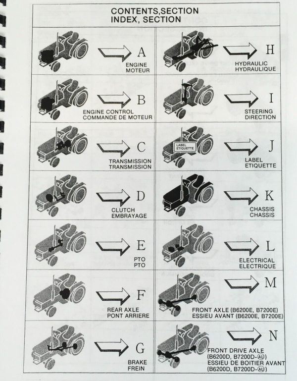 Kubota B6200 B7200 Tractor Parts Manual Catalog Book Assembly Schematics - Image 4