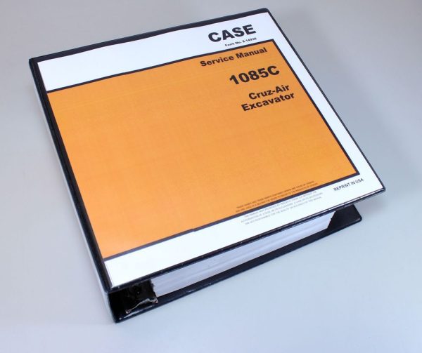 Case 1085C Cruz-Air Excavator Service Technical Manual Repair Shop In Binder