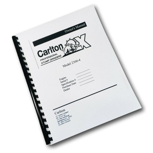 Carlton Model 2300-4 Stump Grinders Operators Manual Owners Book Maintenance - Image 3