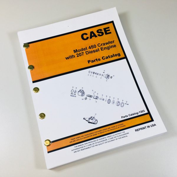 Case 450 Crawler Dozer W/207 Engine Parts Manual Catalog Assembly Bulldozer