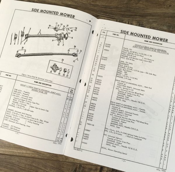 Ford 502 Series Side Mounted Mower Parts Manual Catalog Book Assembly Schematics - Image 4