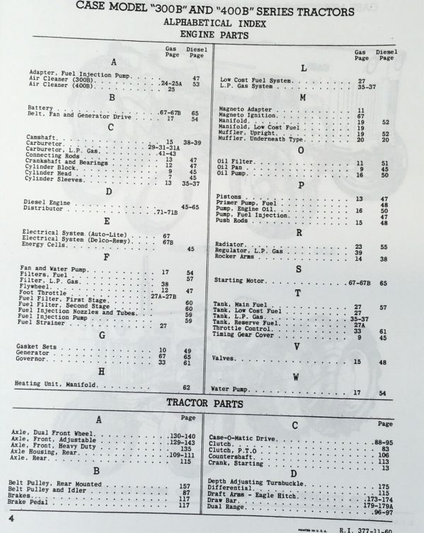 Case 311B General Purpose Tractors Service Manual Parts Set Pin 6095009 & After - Image 8