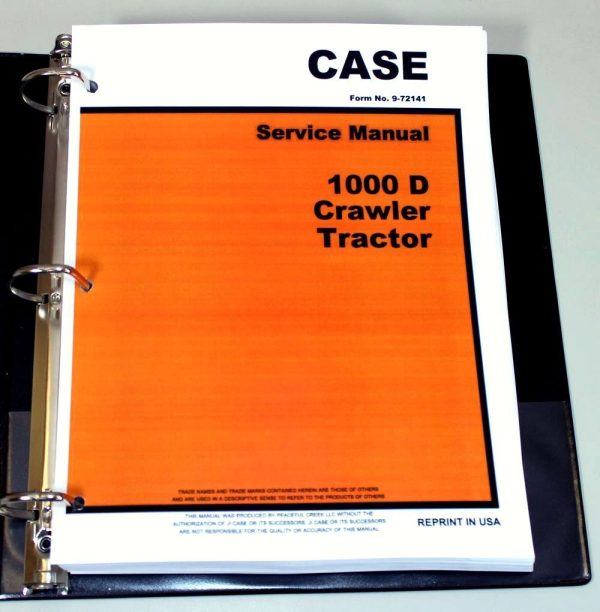 Case 1000D Crawler Tractor Service Technical Manual Repair Shop In Binder - Image 2