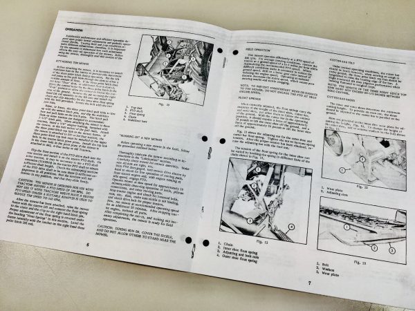 Minneapolis Moline J-7 Three Point Mower Sickle Bar Operators Manual J7 Section - Image 2