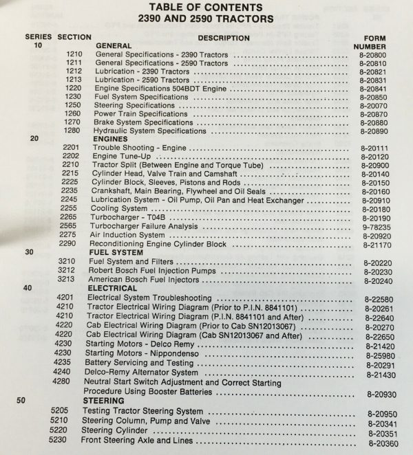 Case 2390 2590 Tractor Service Manual Repair Shop Technical Workshop Book - Image 2