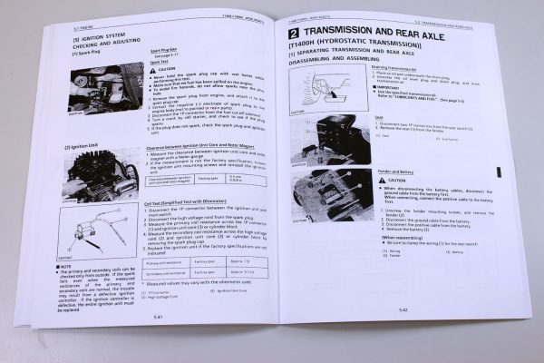 Kubota T1400 T1400H Lawn Tractor Workshop Service Manual Shop Repair Book - Image 9