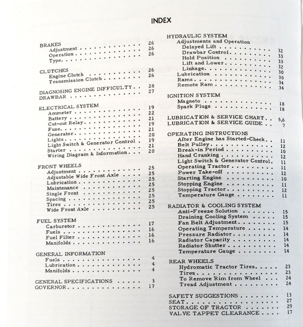 Allis Chalmers WD Tractor Operators Manual Owners Book Maintenance Adjustments - Image 2