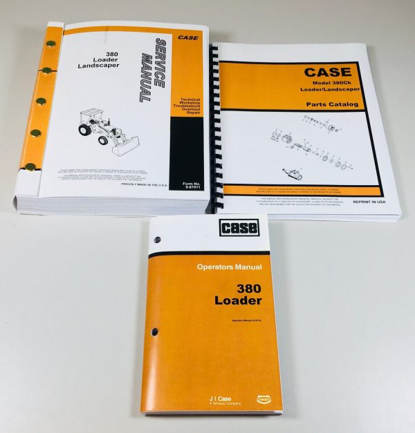 Case 380 380Ll Loader Landscaper Tractor Backhoe Operators Parts Service Manual