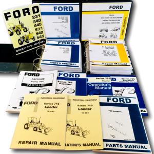 Ford 340 540 Tractor 745 Loader 765 Backhoe Service Parts Operator Manual Set