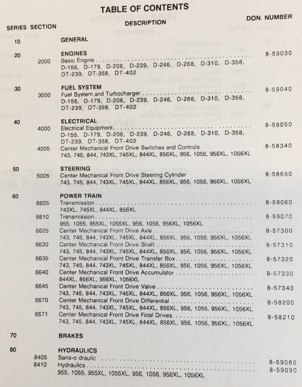 International 1056 1056Xl 1255 Tractor Service Manual Repair Shop Book Overhaul - Image 2