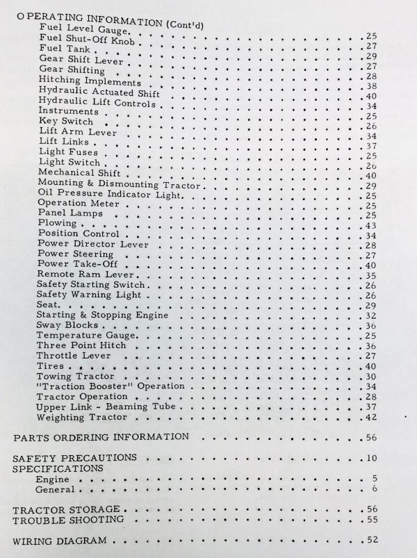 Allis Chalmers 180 Tractor Service Manual Parts Operators Owners S/N 0-8001 - Image 4