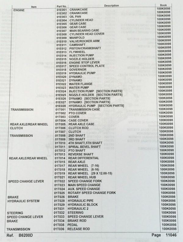 Kubota B6200D Service Manual Parts Catalog Operators Repair Shop Workshop 4WD - Image 2