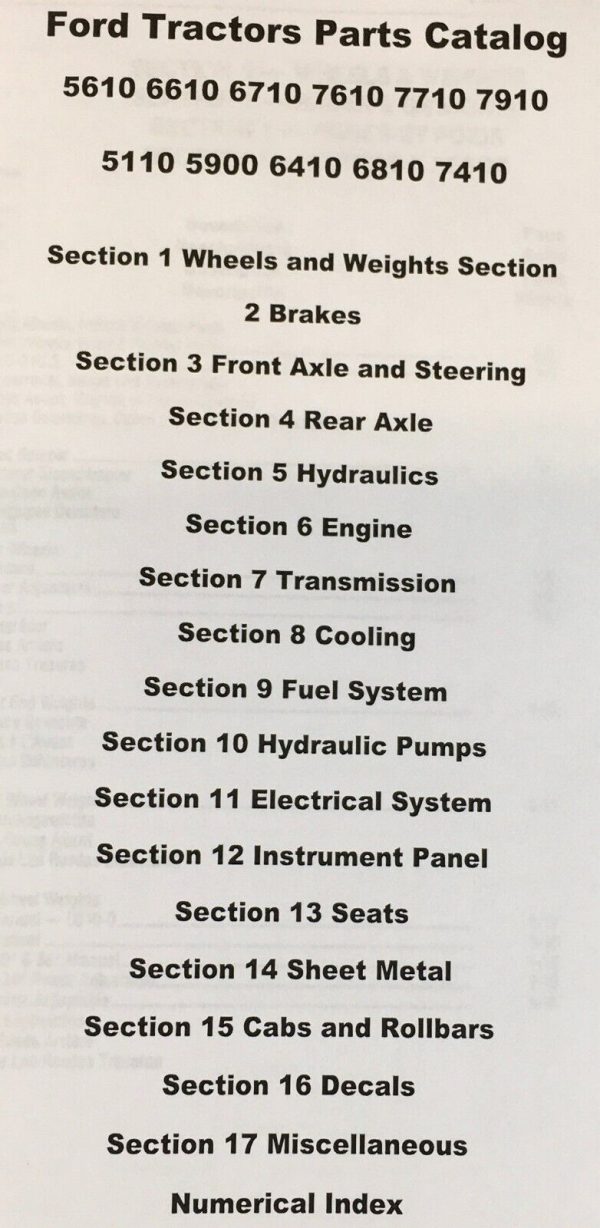 Ford 5110 5900 6410 6810 7410 Tractor Parts Manual Catalog Book Assembly - Image 2