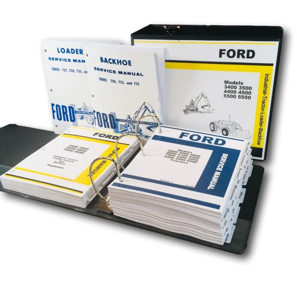 Ford 3400 3500 4400 4500 5500 5550 Tractor Loader Backhoe Service Manual Set
