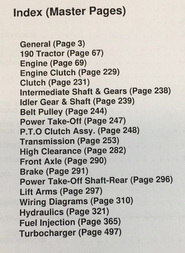 Allis Chalmers 190 190Xt Tractor Service Manual Repair Shop Technical - Image 2