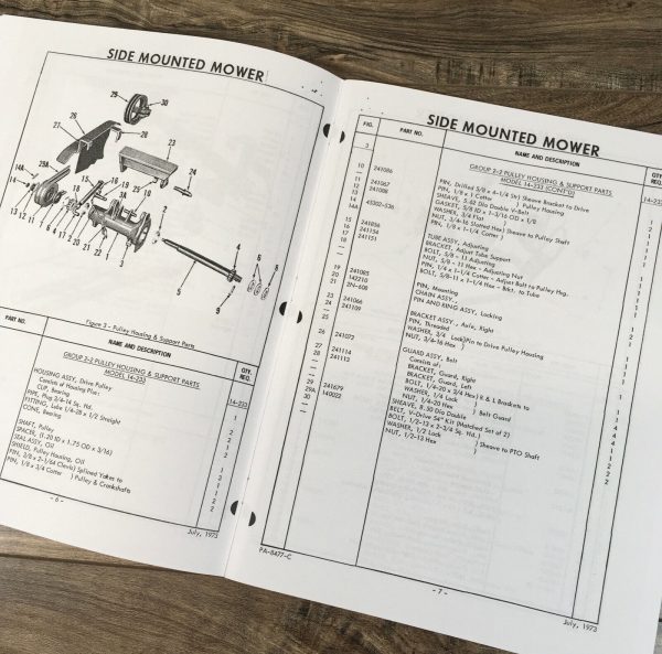 Ford 502 Series Side Mounted Mower Parts Manual Catalog Book Assembly Schematics - Image 5