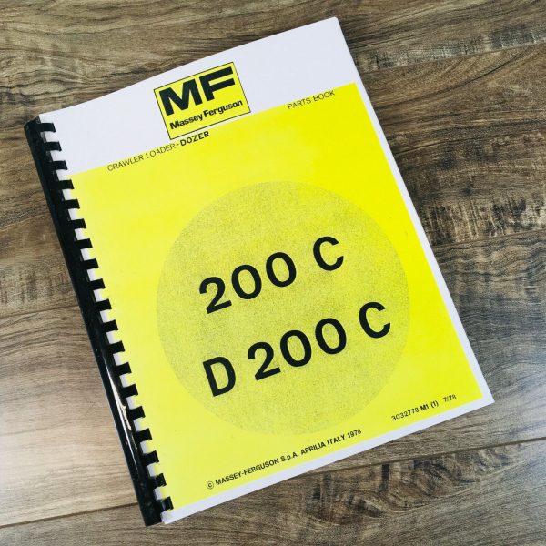 Massey Ferguson 200C D200C Crawler Loader Dozer Parts Manual Catalog Assembly