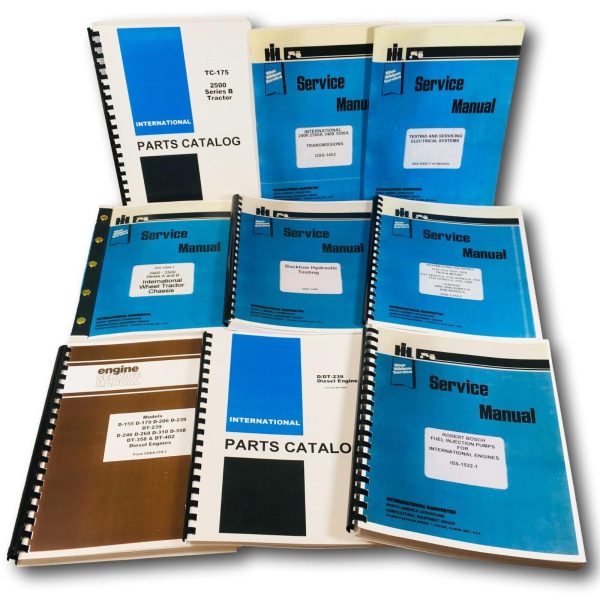 International 2510B 2514B Diesel Tractor Loader Backhoe Service Parts Manual Set