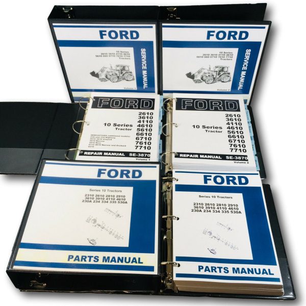 Ford 234 334 Hwy Tractor Service Parts 3 Manual Set Repair Shop Book Workshop