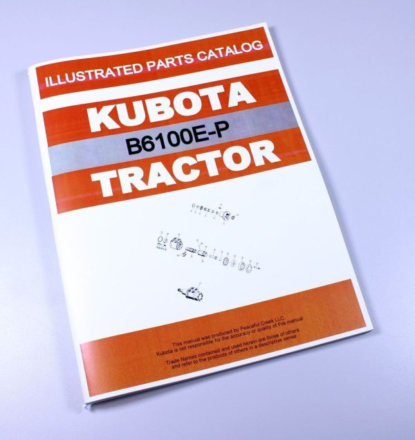 Kubota B6100E-P B6100 2Wd Gear Tractor Parts Assembly Manual Catalog