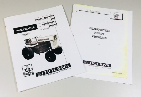 Bolens Husky "Ten-Fifty" 1050 Lawn Garden Tractor Operators Manual Parts Catalog