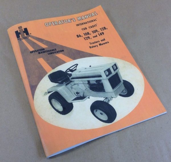 International Cub Cadet Tractor Model 86 108 Owner Operators Manual Lawn Mower