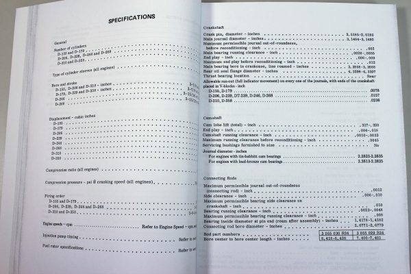 International D-358 Diesel Engine For 1255 Tractor Service Parts Manual Set Book - Image 5