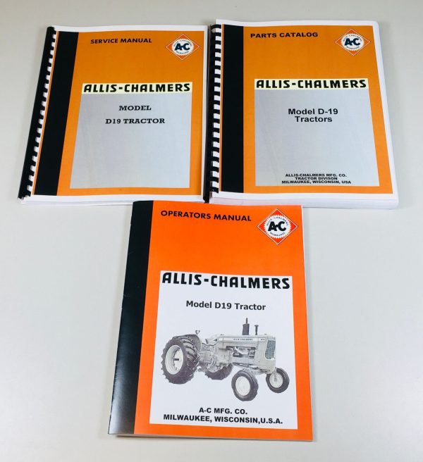 Allis Chalmers D19 Tractor Service Parts Operators Manual Shop Set