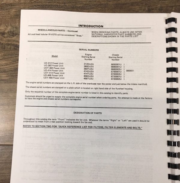 International UD360 UDT360 UD414 UDT414 Diesel Service Parts Manual Set - Image 5