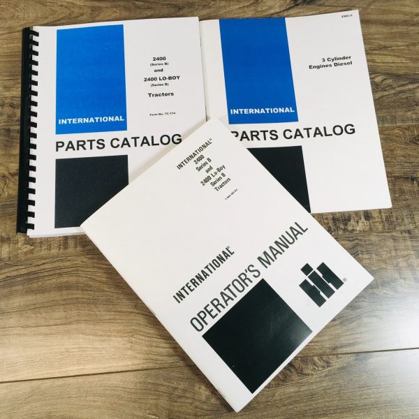 International 2400B2405B 2410B 2412B Tractor Parts Operators Manual Set D179