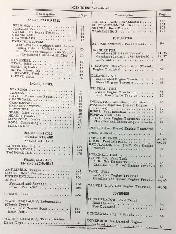 Farmall International 606 2606 Gas Tractor Service Parts Manual Set Catalog C221 - Image 6