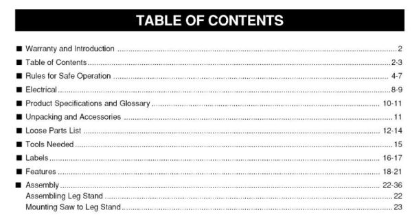 Owners Instruction Manual Fits Craftsman 315.220100 Radial Arm Saw - Image 2