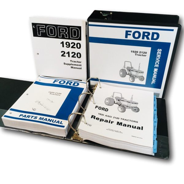 Ford 1920 2120 Tractor Service Parts Manual Repair Shop Set Workshop Catalog