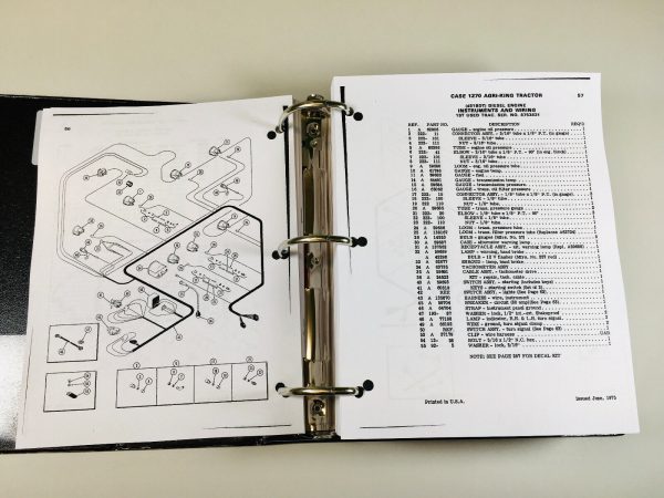 Case 1270 Tractor Service Parts Operators Manual Shop Set - Image 11