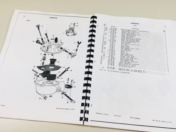 Massey Ferguson To-35 Tractor Parts Catalog Manual Book Exploded View Assembly - Image 5