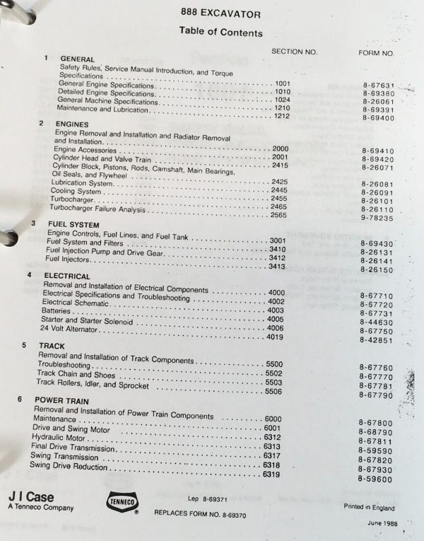Case 888 Excavator Service Manual Parts Catalog Operators Set PIN 15041-After - Image 3
