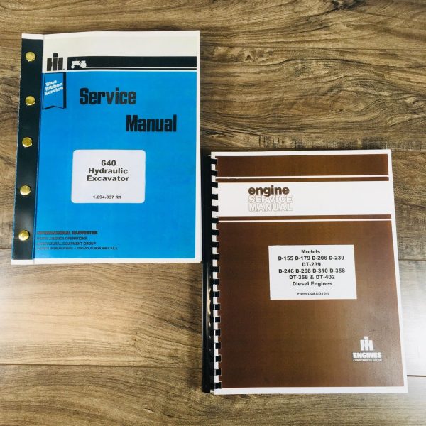 International 640 Hydraulic Excavator Service Manual Set Repair Shop Overhaul