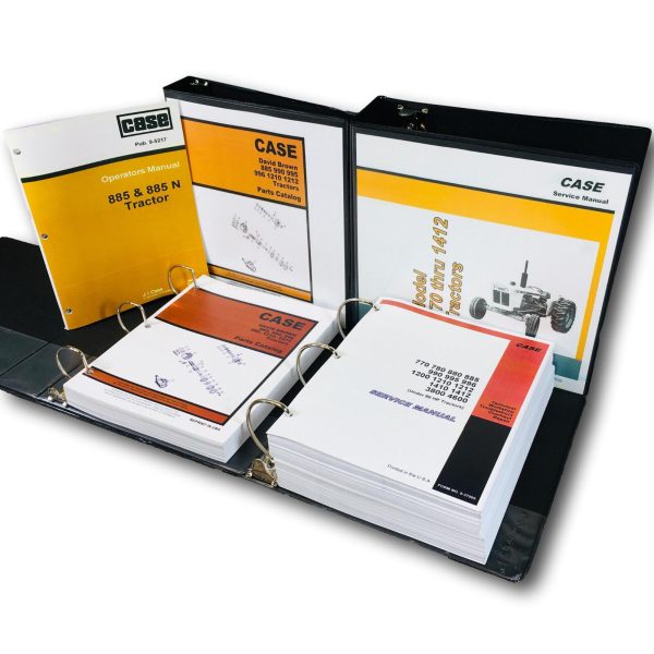 David Brown Case 885 Tractor Service Manual Parts Catalog Operators Repair Set