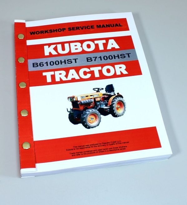 Kubota B6100Hst B7100Hst Tractor Service Repair Manual Technical Shop Book