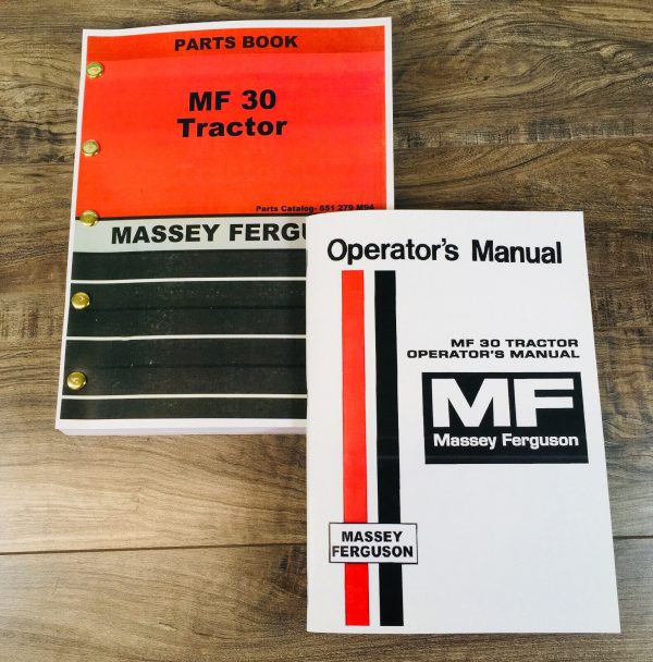 Massey Ferguson Mf 30 Tractor Parts Operators Manual Set Owner Catalog Book