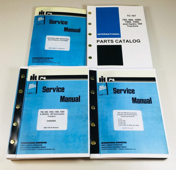 International 766 966 1066 1466 Tractor Service Parts Manual Repair Shop Set Ih