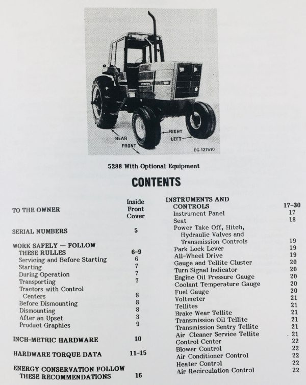 Case Ih 5088 Tractor Operators Owners Manual - Image 2