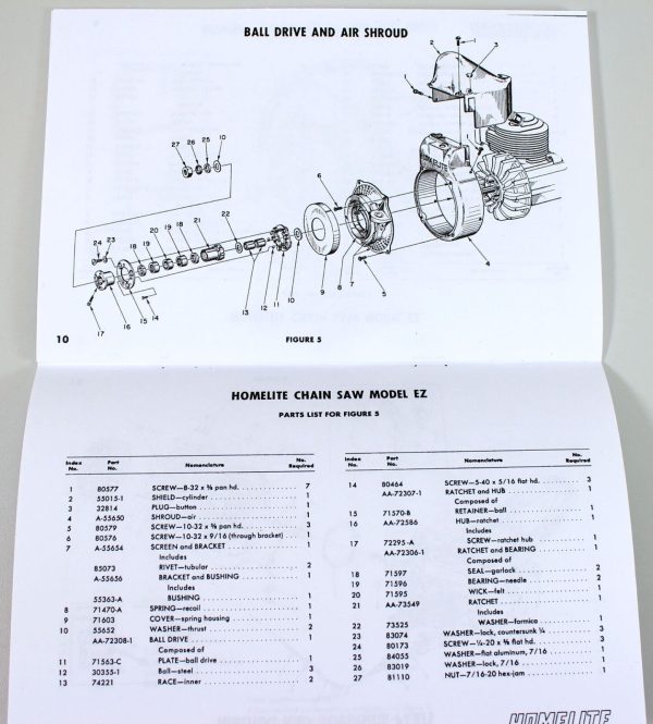 Homelite Ez Chainsaw Parts List Assembly Manual Catalog Exploded Views - Image 5