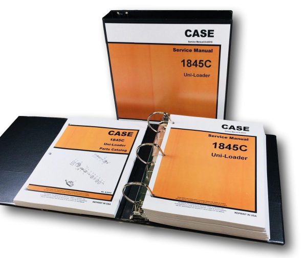 Case 1845C Uni Loader Skid Steer Service Manual Parts Catalog Repair Shop Books