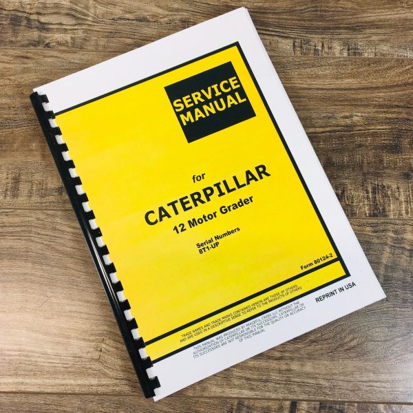 Caterpillar 12 Motor Road Grader Service Manual Repair Shop Book S/N 8T1 - Up